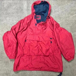 90s Vintage Structure Sports Pull Over Jacket (Size L) RED